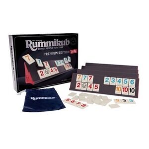 Pressman Rummikub Premium Edition Strategy Board Game Curved Racks and Tiles